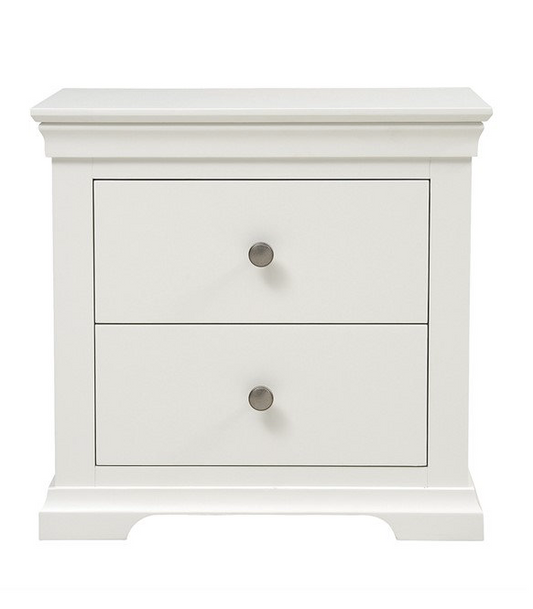 Chantilly Warm White Large Bedside Table
