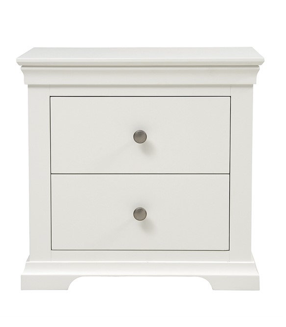 Chantilly Warm White Large Bedside Table