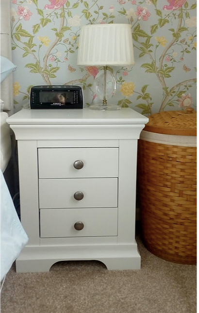 Chantilly Warm White 3 Drawer Bedside