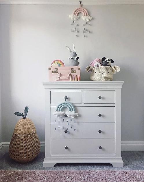 Chantilly Warm White  5 Drawer Chest