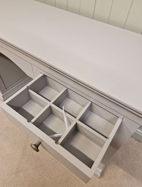 Chantilly Pebble Grey Double Pedestal Dressing Table