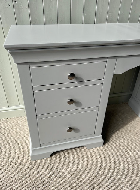 Chantilly Pebble Grey Double Pedestal Dressing Table