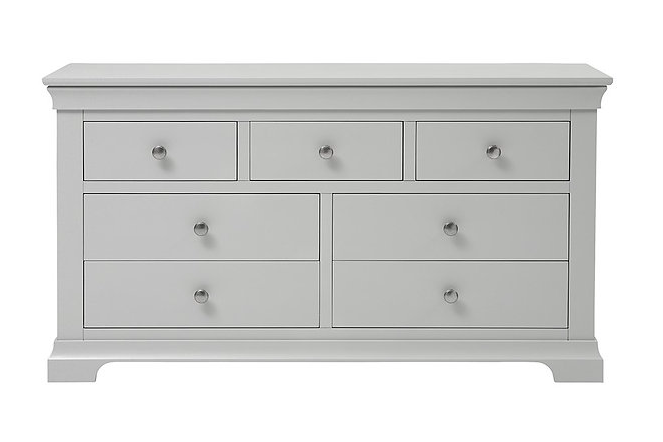 Chantilly Pebble Grey 7 Drawer Wide Chest