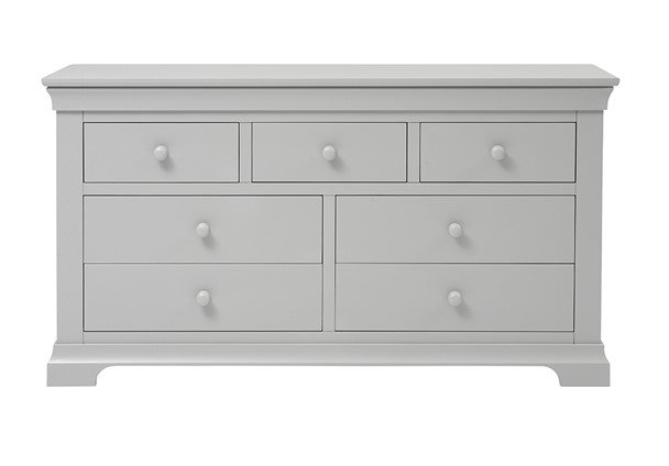 Chantilly Pebble Grey 7 Drawer Wide Chest