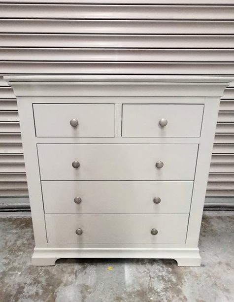 Chantilly Pebble Grey 5 Drawer Chest