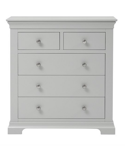 Chantilly Pebble Grey 5 Drawer Chest