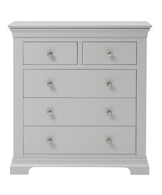 Chantilly Pebble Grey 5 Drawer Chest