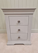 Chantilly Pebble Grey 3 Drawer Bedside