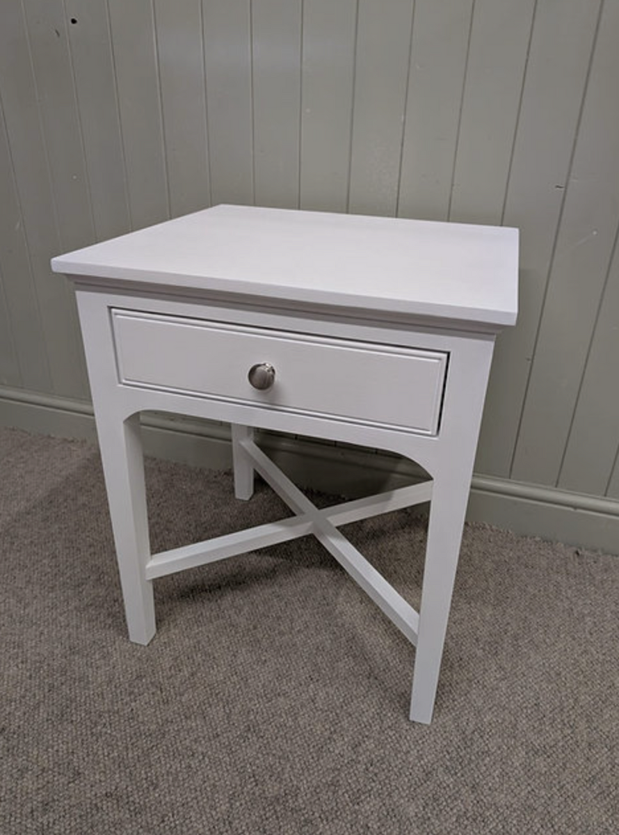 Fairford Soft White 1 Drawer Bedside Table