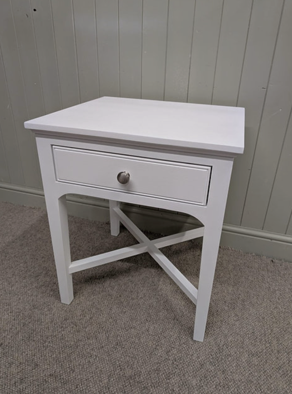 Fairford Soft White 1 Drawer Bedside Table