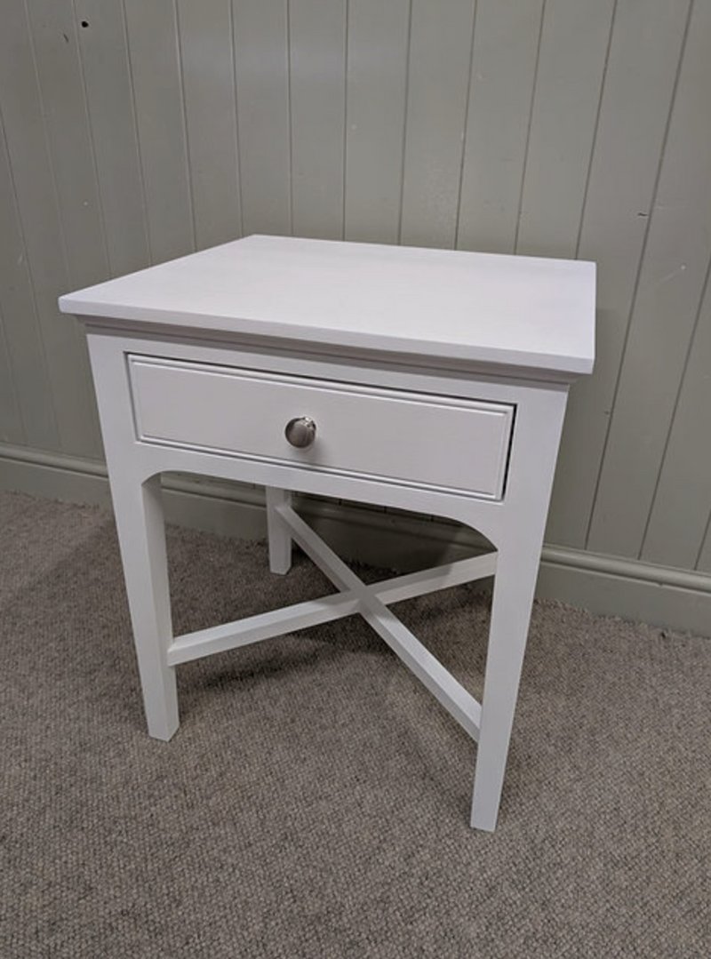 Fairford Soft White 1 Drawer Bedside Table