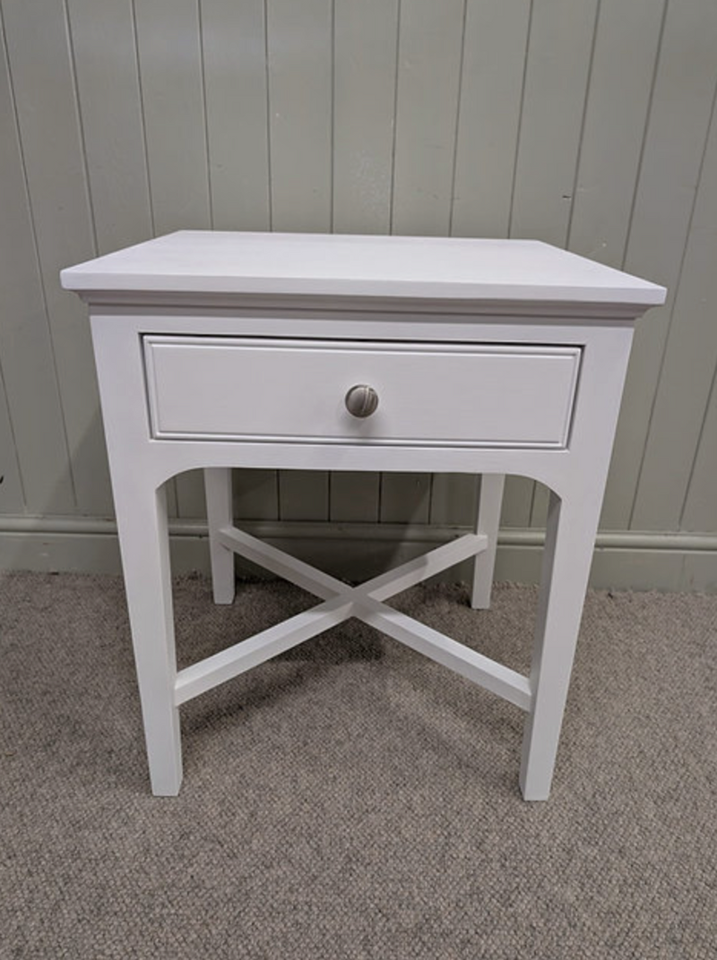 Fairford Soft White 1 Drawer Bedside Table