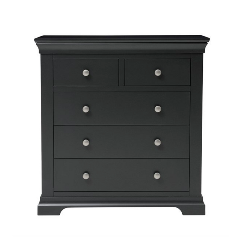 Chantilly Dusky Black 5 Drawer Chest