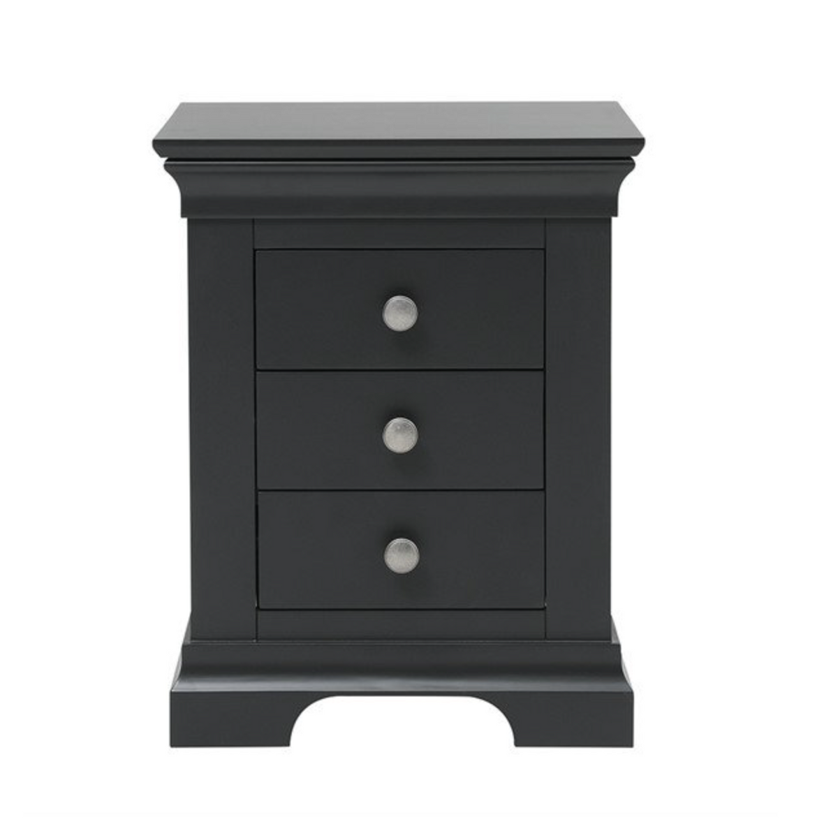 Chantilly Dusky Black 3 drawer Bedside