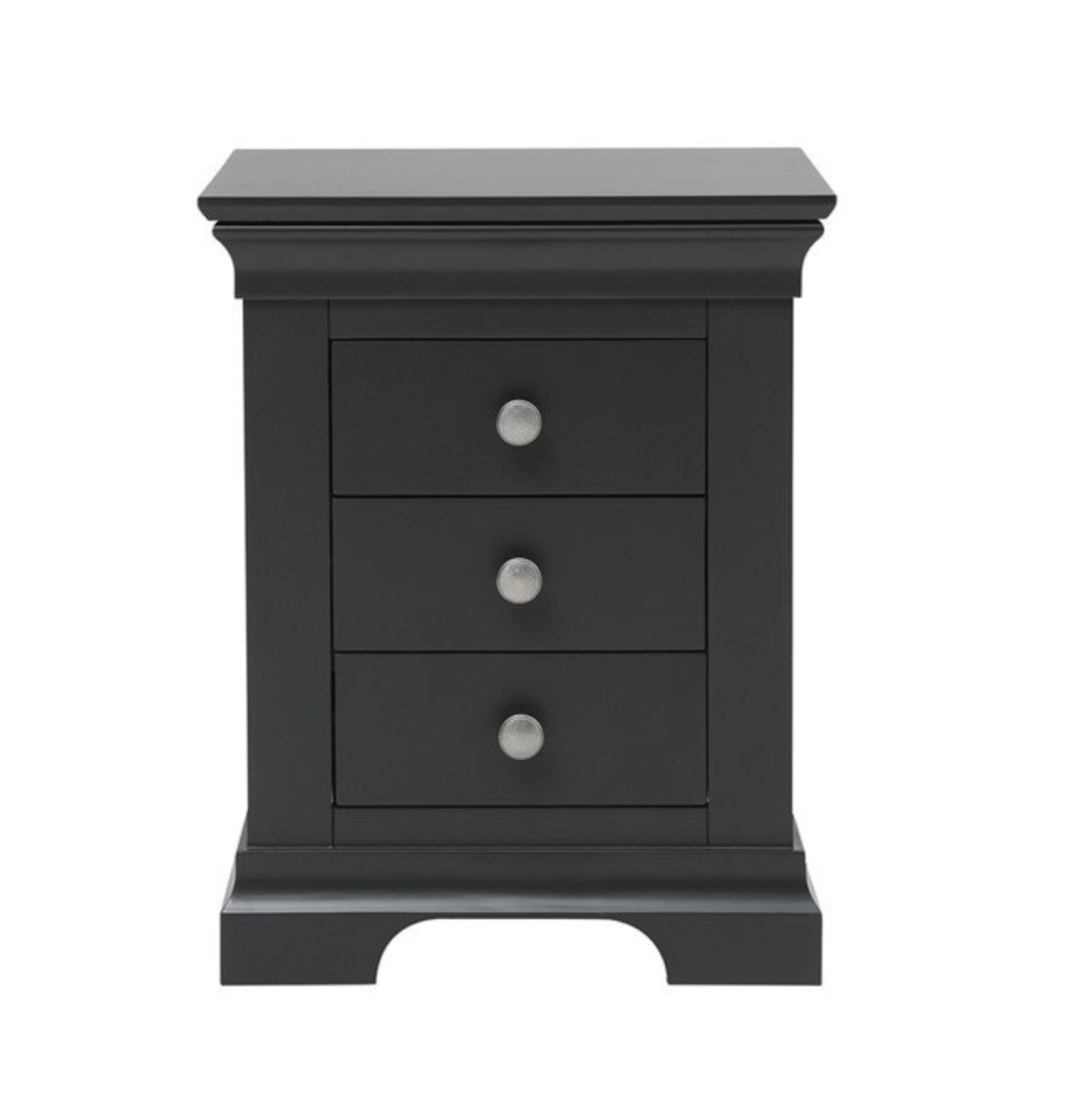 Chantilly Dusky Black 3 drawer Bedside