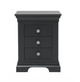 Chantilly Dusky Black 3 drawer Bedside
