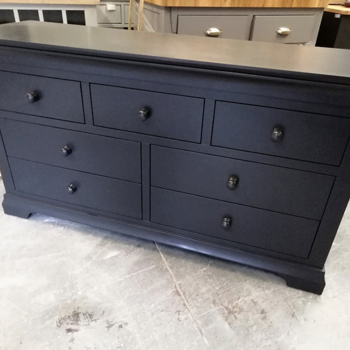 Chantilly Dusky Black 7 Drawer  Wide Chest