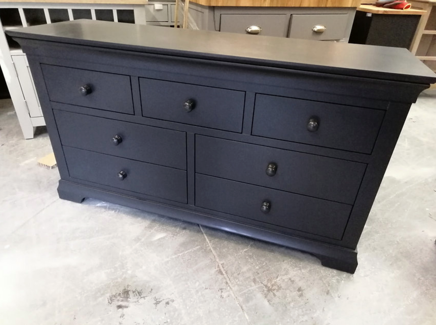 Chantilly Dusky Black 7 Drawer  Wide Chest
