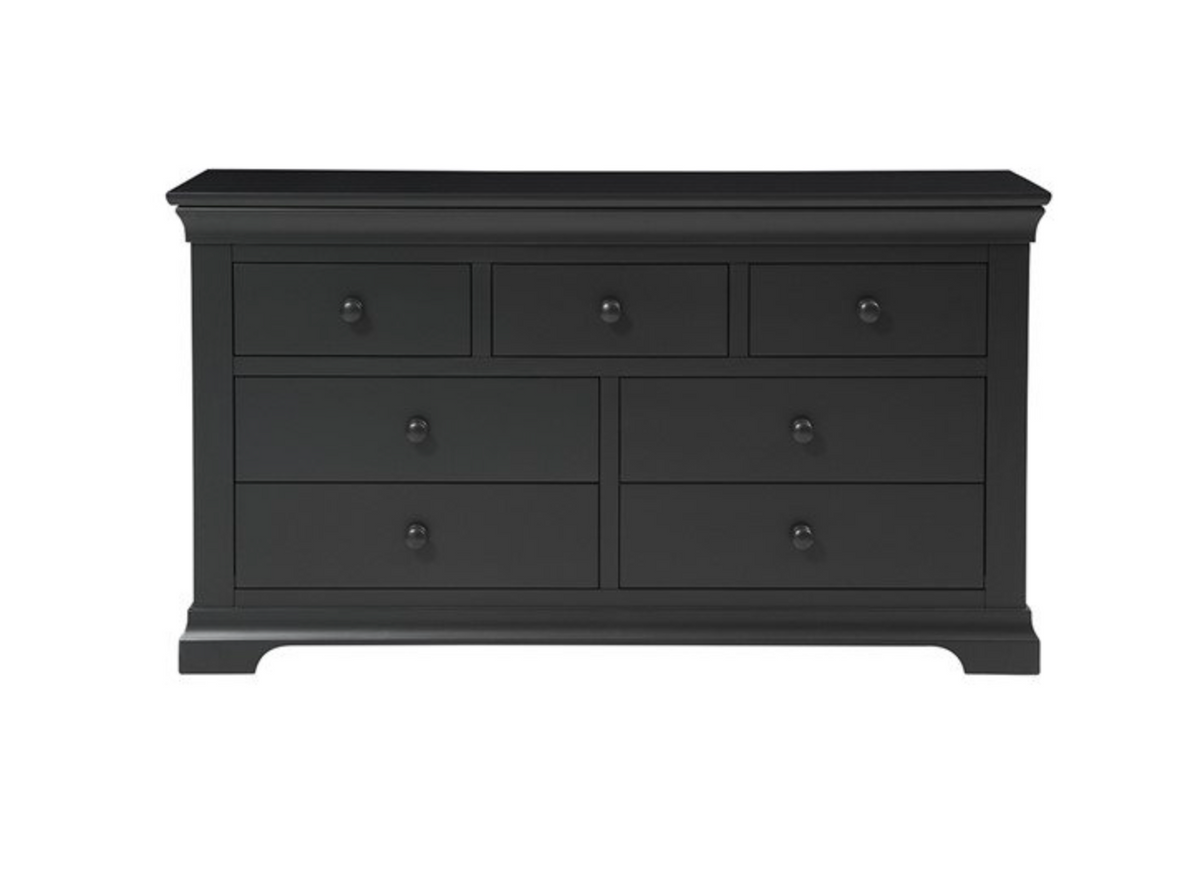 Chantilly Dusky Black 7 Drawer  Wide Chest