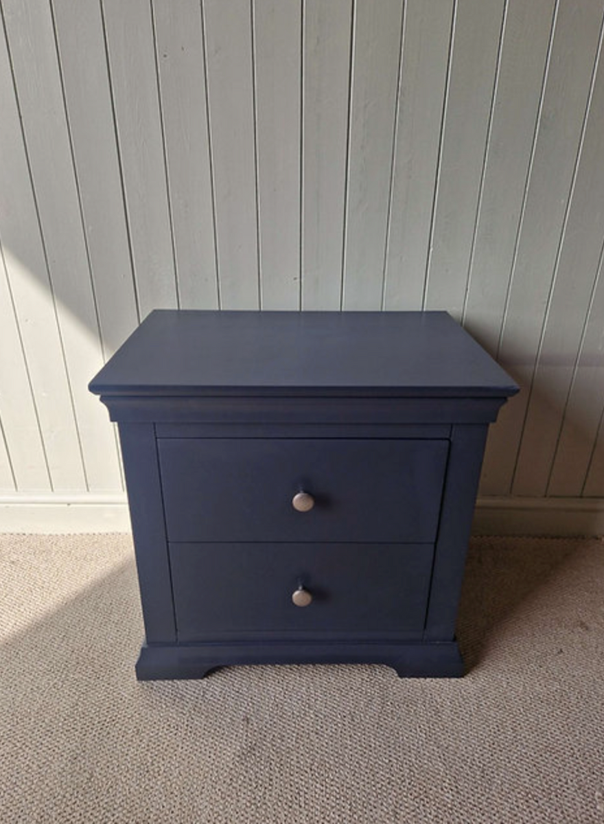 Chantilly Dusky Black Large Bedside Table