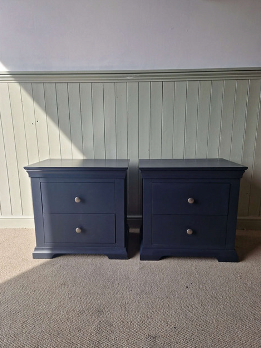 Chantilly Dusky Black Large Bedside Table