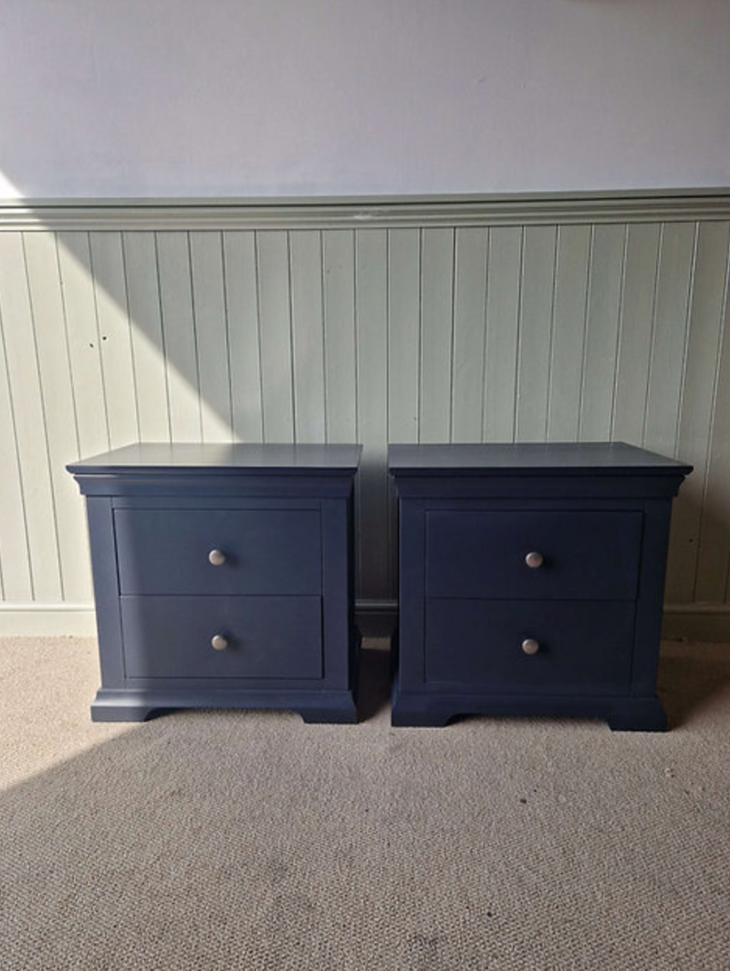 Chantilly Dusky Black Large Bedside Table