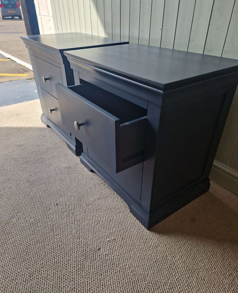 Chantilly Dusky Black Large Bedside Table