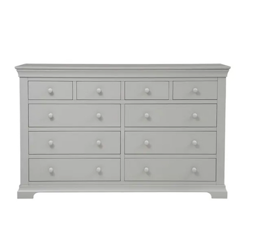 Chantilly Pebble Grey 10 Drawer Chest