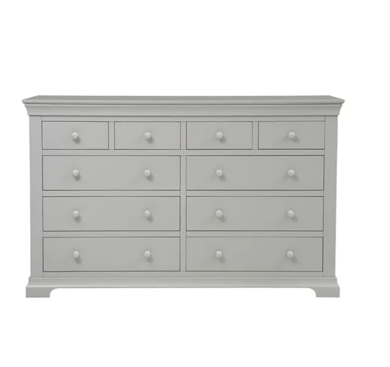 Chantilly Pebble Grey 10 Drawer Chest