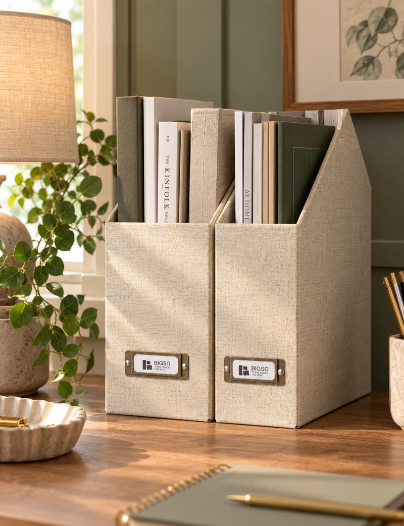 Magazine Files William, Set of 2 - Beige