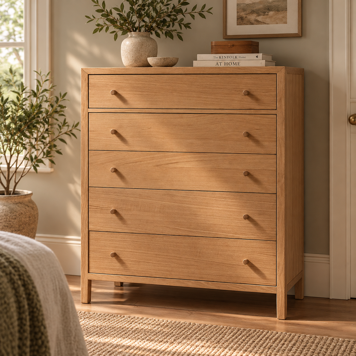 Blockley Light Oak 5 Drawer Chest