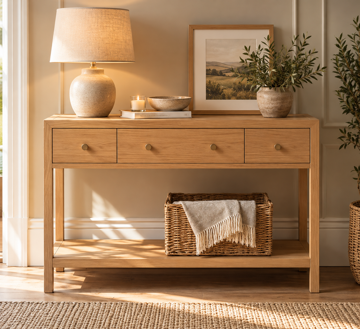 Blockley Light Oak Console Table