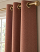 Textured Herringbone Eyelet Curtains - Rust - 168W x 183L cm
