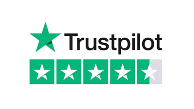 Trustpilot logo with five green stars on a white background