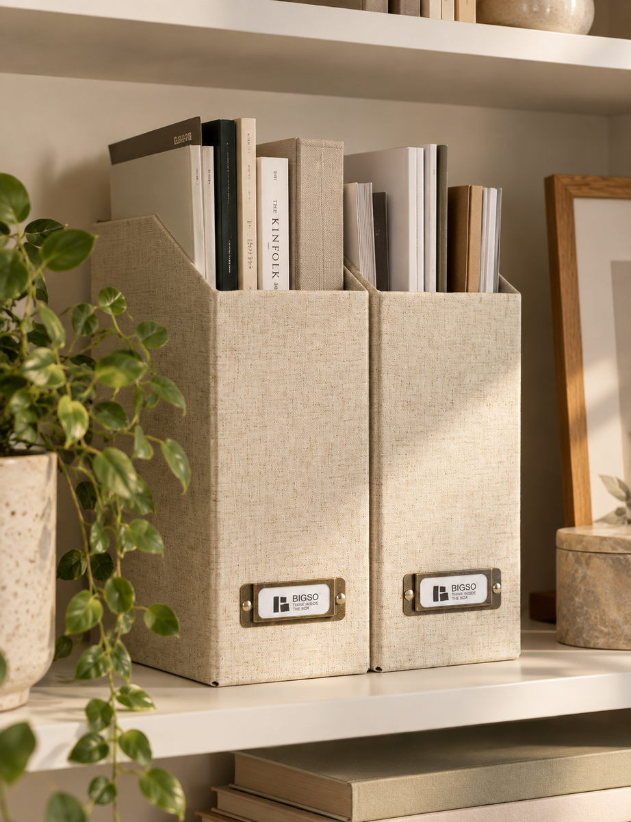 Magazine Files William, Set of 2 - Beige