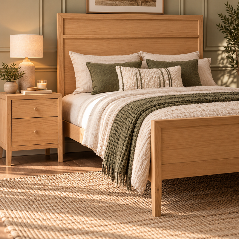 Blockley Light Oak 6ft Super King Size Bed