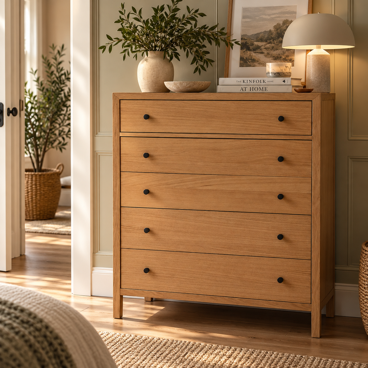 Blockley Light Oak 5 Drawer Chest