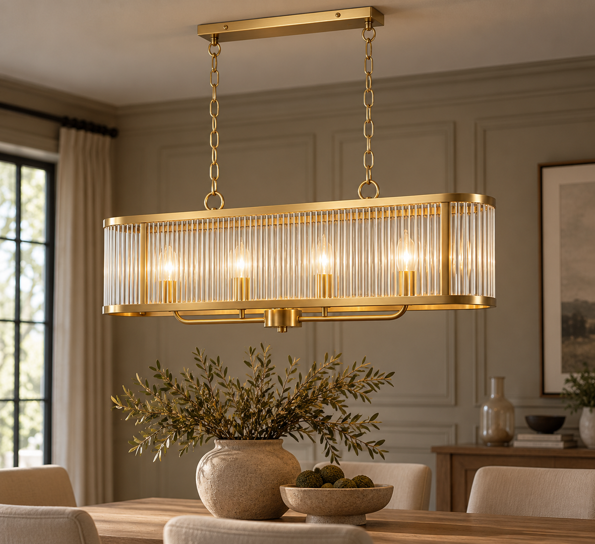 Monroe Bar Pendant Light- Antique Brass