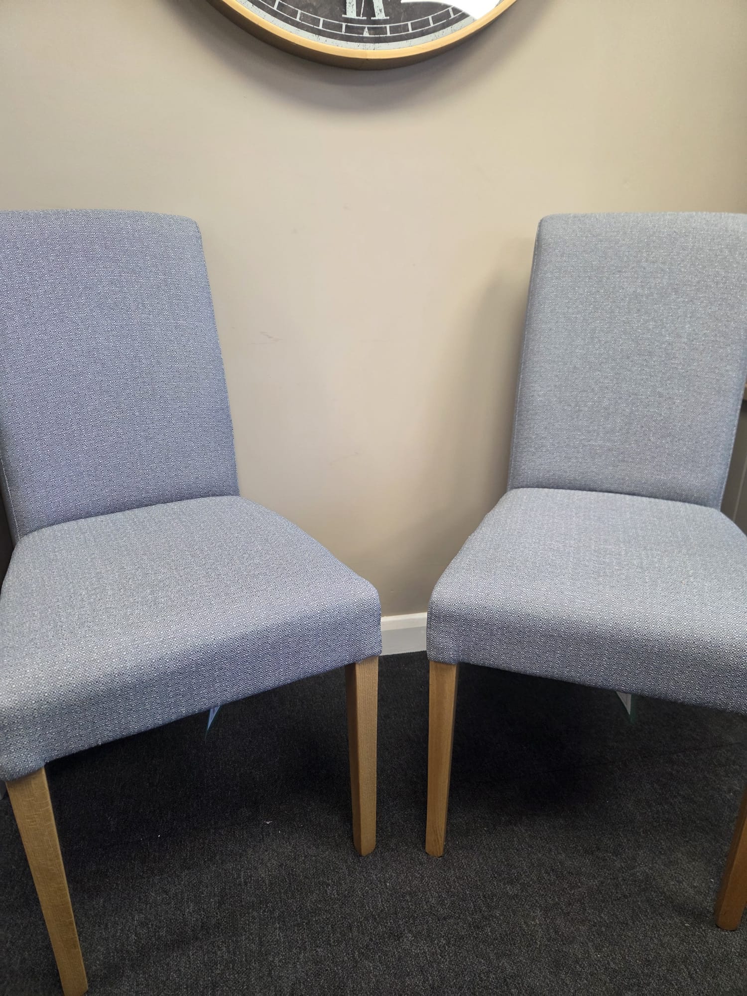 Set of 2 Malton Dining Chairs- Light Blue