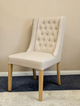 Foxglove Winged Buttoned Chair - Stone