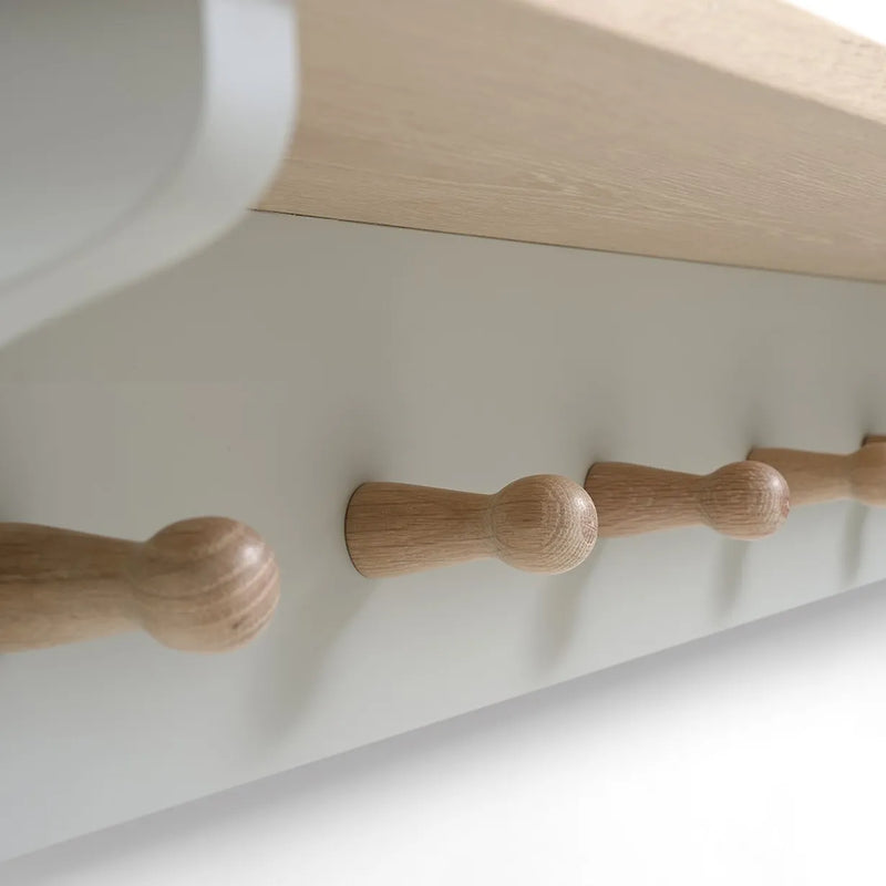 Chester Dove Grey 7 Coat Peg Shelf (130 cm)