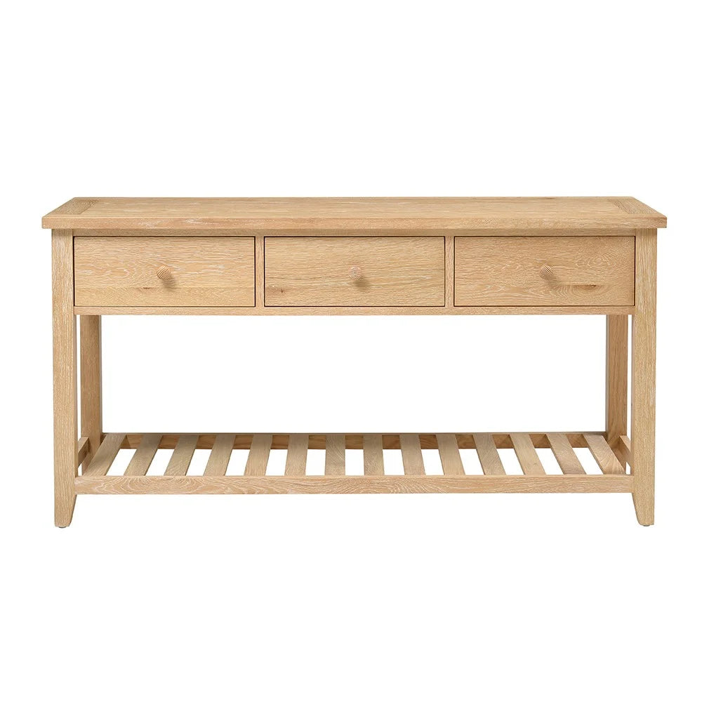 Inglesham Whitewash Oak Large Console Table