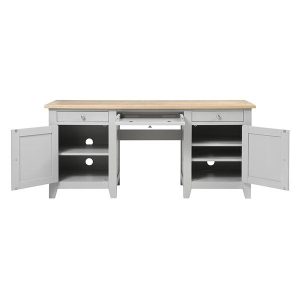 Chester Dove Grey Double Pedestal Desk