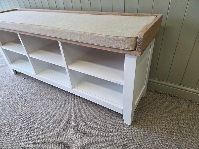 Chester Pure White Large Open Shoe Bench