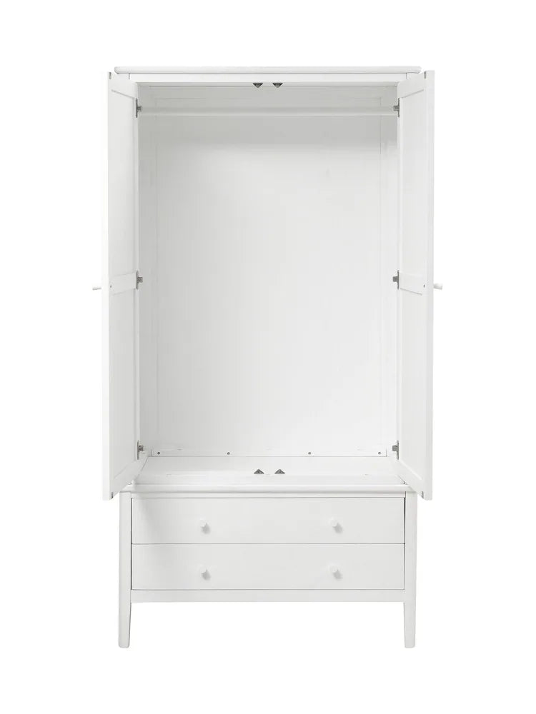 White Berkeley Oak Double Wardrobe