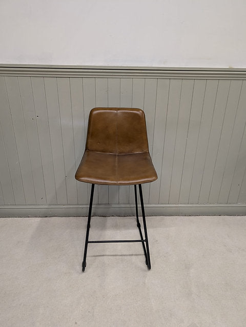 Robinson Leather Bar Stool in Cognac