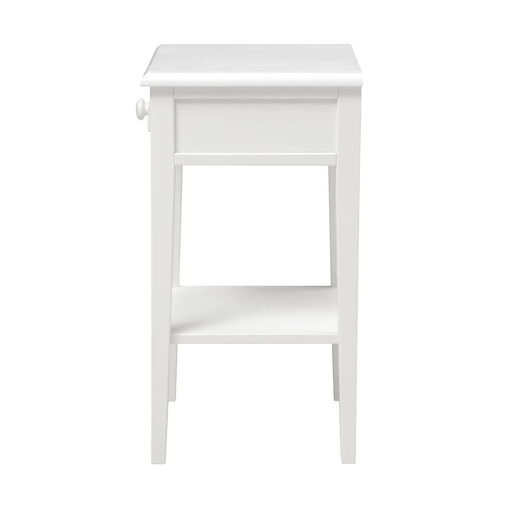 Pensham Pure White Narrow Bedside Table