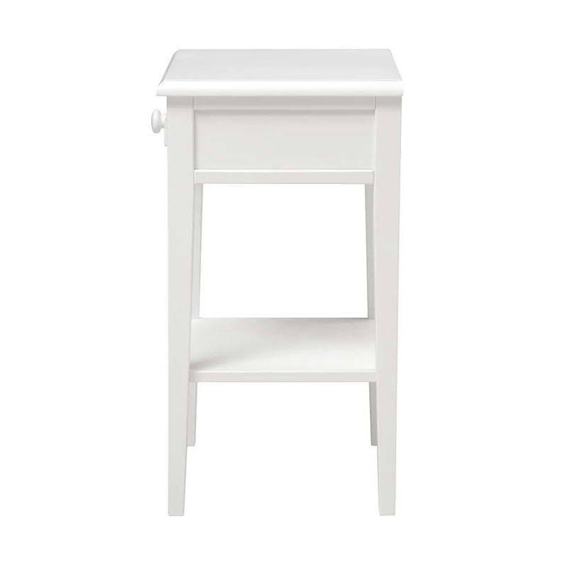Pensham Pure White Narrow Bedside Table