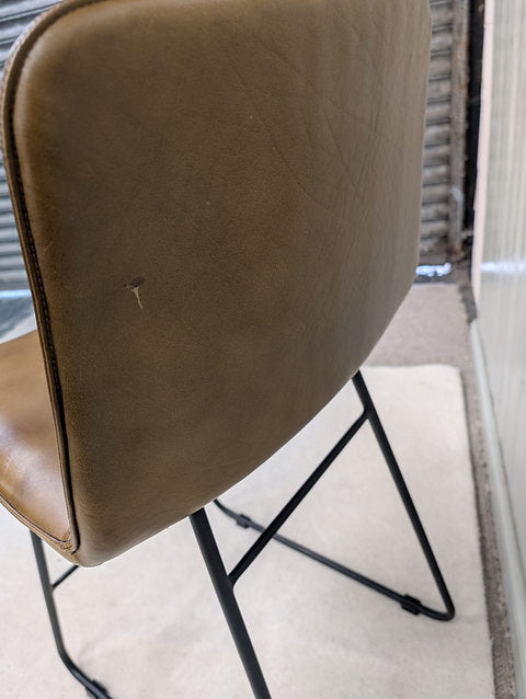 Robinson Leather Bar Stool in Cognac