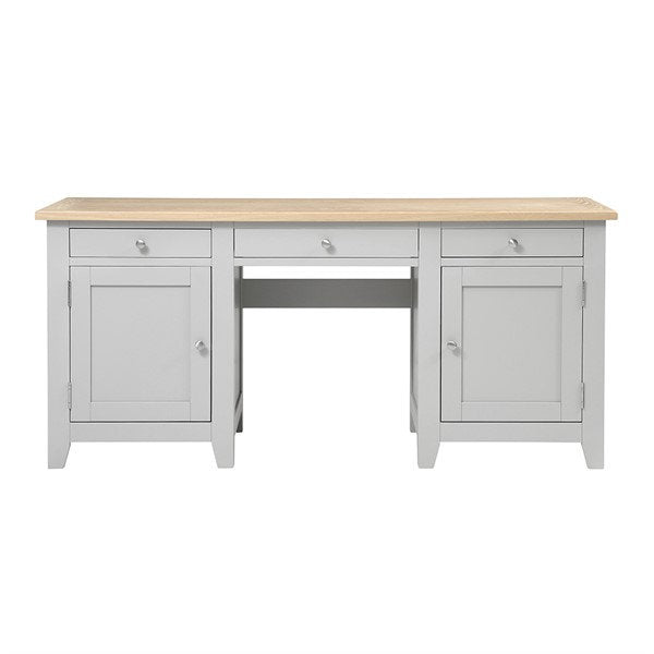 Chester Dove Grey Double Pedestal Desk